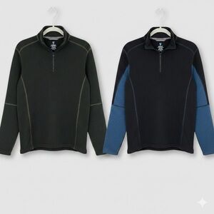 Bundle Kuhl Quarter Zips Mens Medium Blue Green Fleece Outdoor Hiking Gorp Layer
